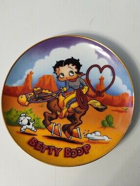 1994 " Canyon Cutie" Limited Edition Betty Boop Collectible Plate With Gold Trim
